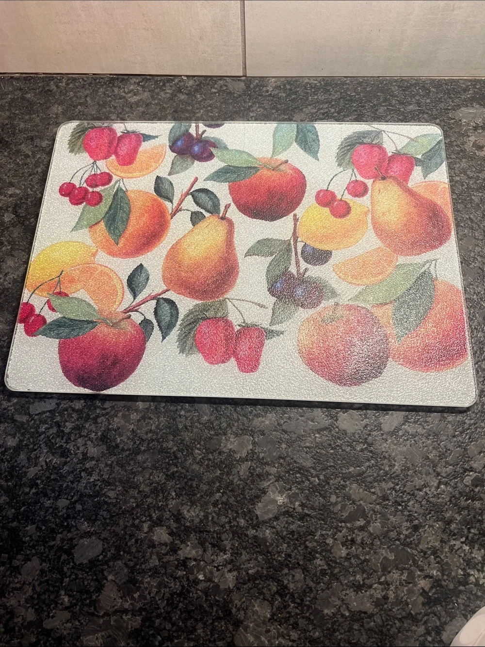 11x15 Vintage Tempered Glass Counter Saver or cutting board.  PERFECT FALL DECOR